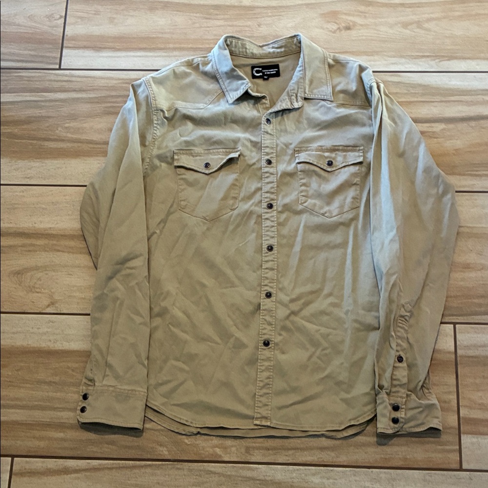 Lucky Brand by Cole hauser Khaki cowboy Button-Up Shirt med